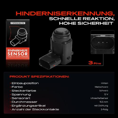 1x Parksensor PDC Sensor Hinten für Porsche 911 997 Cayenne Boxster Cayman Bild 1x Parksensor PDC Sensor Hinten für Porsche 911 997 Cayenne Boxster Cayman