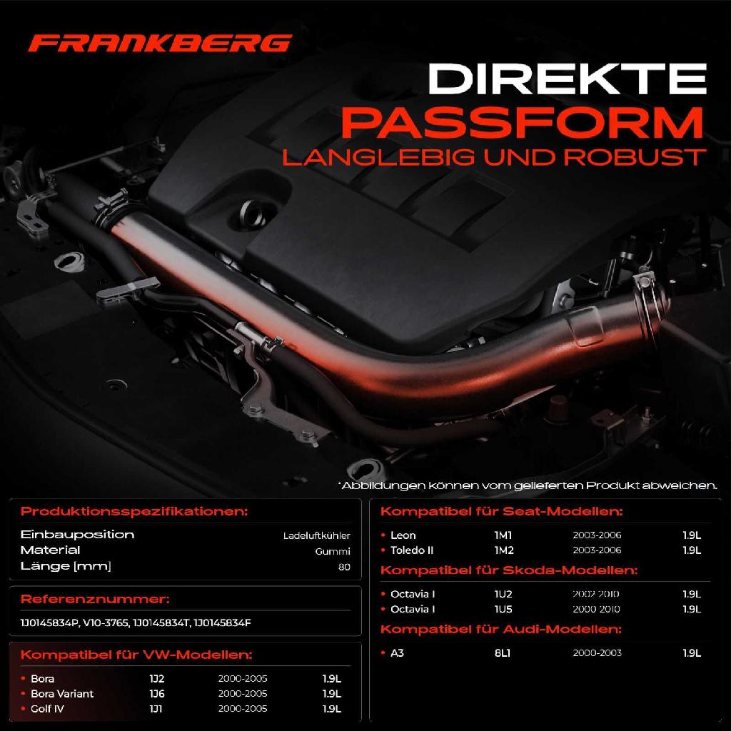 1x Kühlerschlauch Turboschlauch für VW Golf IV New Beetle Cabriolet Audi A3 Seat Leon Toledo II Skoda