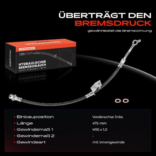 1x Bremsschlauch Bremsschläuche Vorderachse Links für KIA Soul AM 1.6L Bj ab 2009 Bild 1x Bremsschlauch Bremsschläuche Vorderachse Links für KIA Soul AM 1.6L Bj ab 2009