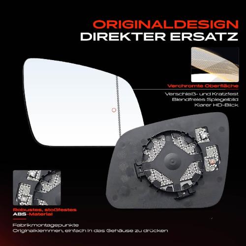 1x Spiegelglas Außenspiegel rechts für Mercedes-Benz W204 2007-2014 Bild 1x Spiegelglas Außenspiegel rechts für Mercedes-Benz W204 2007-2014