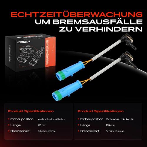 Frankberg 2x Warnkontakt Bremsbelagverschleiß Vorderachse für Mercedes-Benz V222 A217 C217 SL R231 Bild Frankberg 2x Warnkontakt Bremsbelagverschleiß Vorderachse für Mercedes-Benz V222 A217 C217 SL R231
