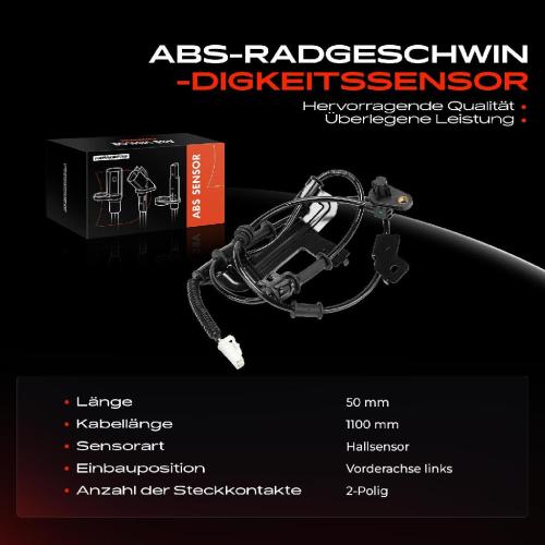 Frankberg 1x ABS Sensor Vorderachse links für Hyundai iX20 KIA Venga Hatchback Van 1.4L 1.6L Bj ab 2010 Bild Frankberg 1x ABS Sensor Vorderachse links für Hyundai iX20 KIA Venga Hatchback Van 1.4L 1.6L Bj ab 2010