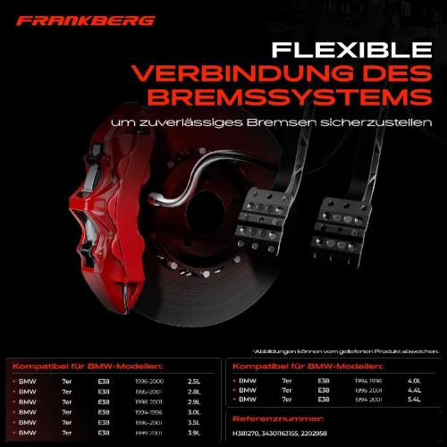 1x Bremsschlauch Bremsschläuche Vorderachse oder Hinterachse für BMW 7er E38 728i-750i Bild 1x Bremsschlauch Bremsschläuche Vorderachse oder Hinterachse für BMW 7er E38 728i-750i