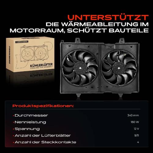 Frankberg 1x Motorkühller Doppellüfter mit Kühlerlüfterrahmen Nissan X-Trail T31 2007-2013 2.0 dCi 4x4 Bild Frankberg 1x Motorkühller Doppellüfter mit Kühlerlüfterrahmen Nissan X-Trail T31 2007-2013 2.0 dCi 4x4