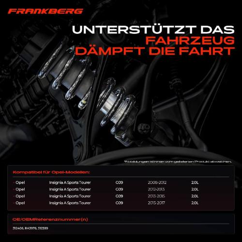 Frankberg 2x Fahrwerksfeder Vorderachse für Opel Insignia A Sports Tourer G09 2.0L 2008-2017 Bild Frankberg 2x Fahrwerksfeder Vorderachse für Opel Insignia A Sports Tourer G09 2.0L 2008-2017