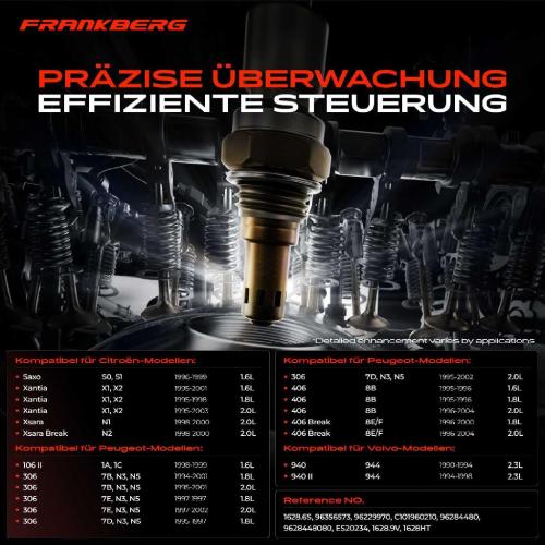 Frankberg 1x Lambdasonde Regelsonde Vor Katalysator für Citroën Xantia X1 X2 Xsara Peugeot 306 7B 406 8B Bild Frankberg 1x Lambdasonde Regelsonde Vor Katalysator für Citroën Xantia X1 X2 Xsara Peugeot 306 7B 406 8B