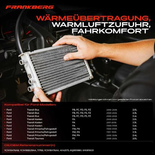1x Wärmetauscher Innenraumheizung für Ford Transit Bus FB Kasten FA 2000-2006 Bild 1x Wärmetauscher Innenraumheizung für Ford Transit Bus FB Kasten FA 2000-2006