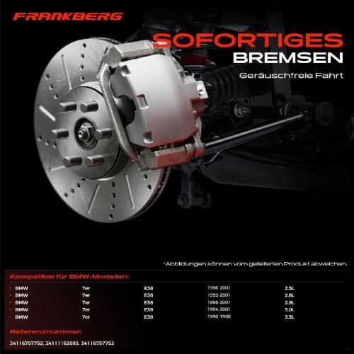 2x Bremsscheiben Vorderachse für BMW 7er E38 2.5L 2.8L 2.9L 3.0L 3.5L 1994-2001 Bild 2x Bremsscheiben Vorderachse für BMW 7er E38 2.5L 2.8L 2.9L 3.0L 3.5L 1994-2001