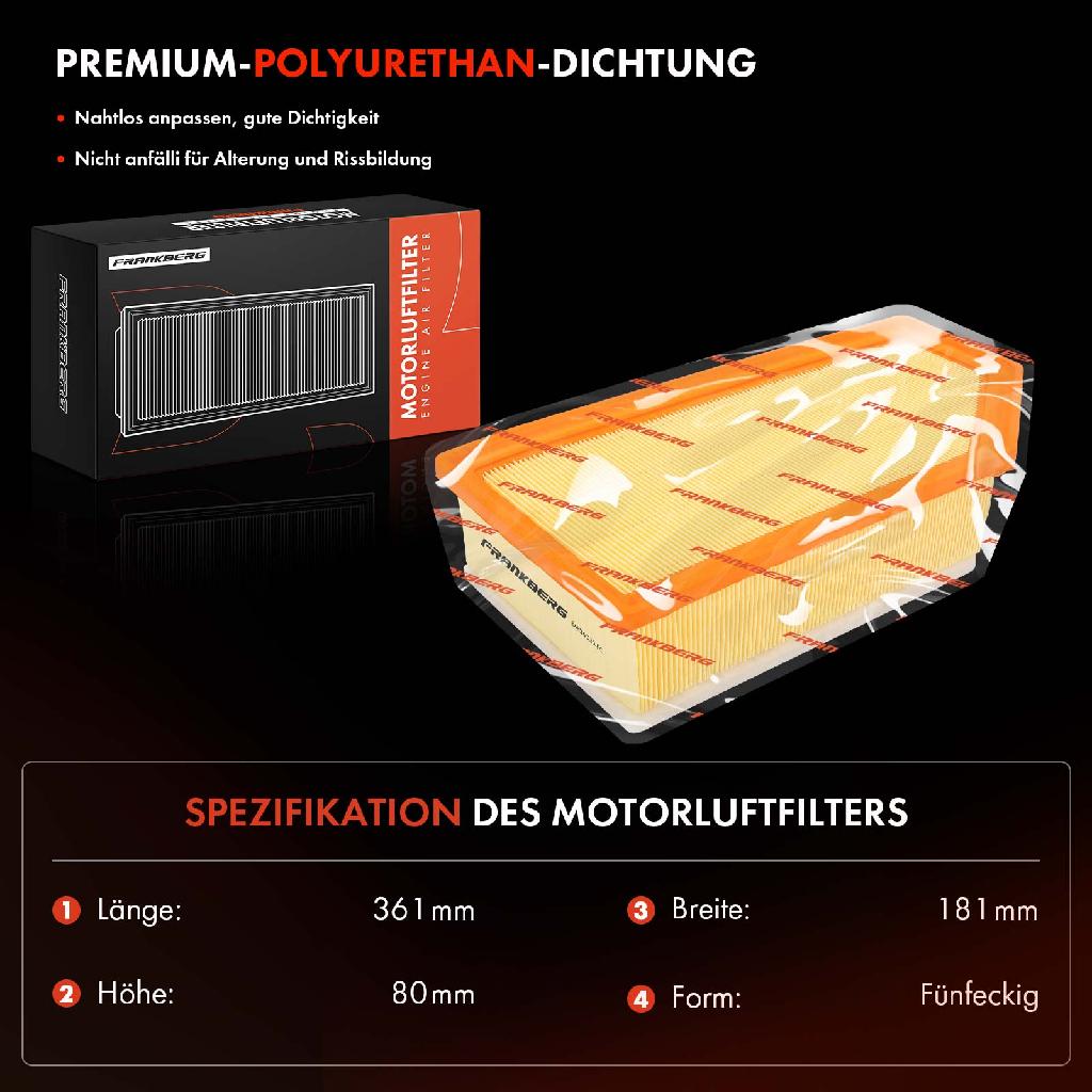 1x Luftfilter Filtereinsatz für Citroën C5 III RD Break RW C6 Peugeot 407 2.7 HDi