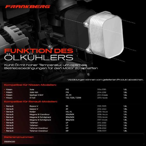 1x Ölkühler Motoröl für Renault Megane Kadjar Espace Talisman Nissan Juke Bild 1x Ölkühler Motoröl für Renault Megane Kadjar Espace Talisman Nissan Juke