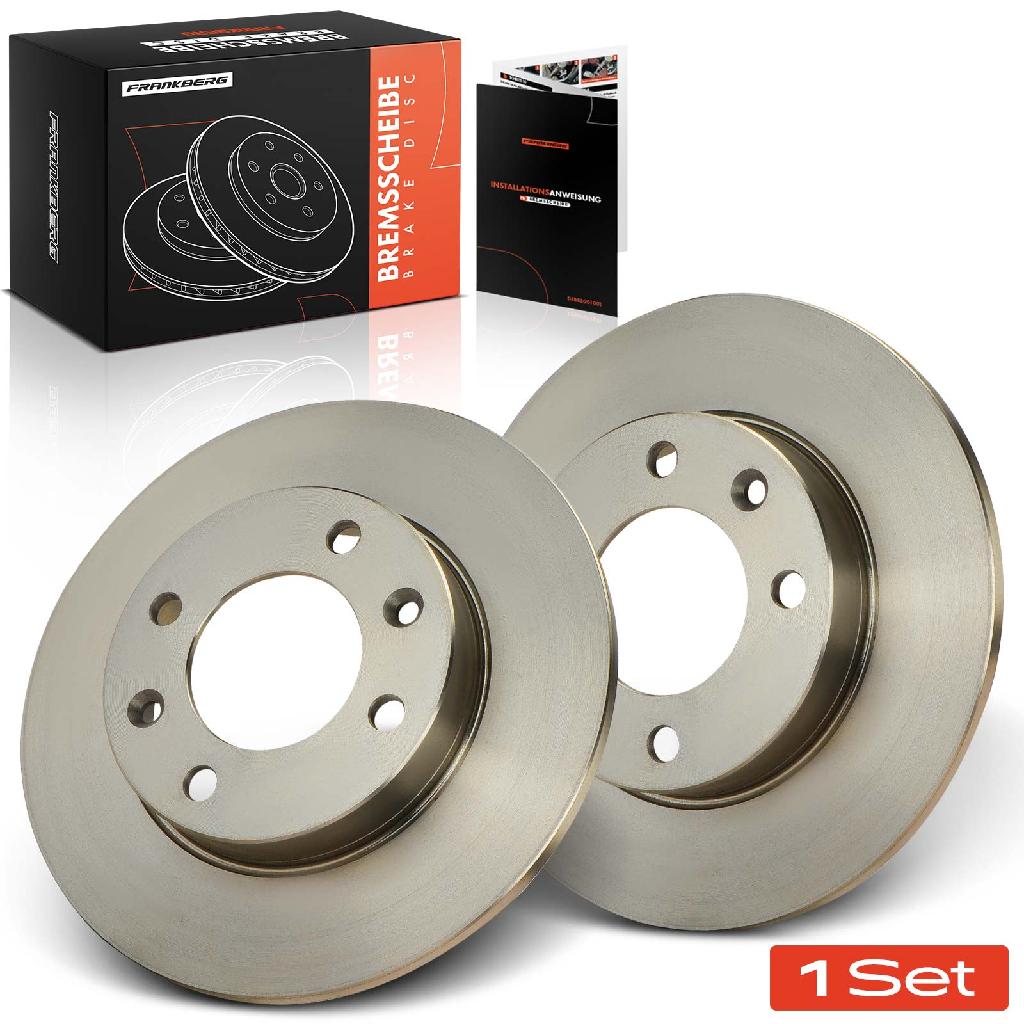Frankberg 2x Bremsscheiben Hinterachse für Peugeot 1007 307 Break CC SW Kasten/Kombi Partner Combispace