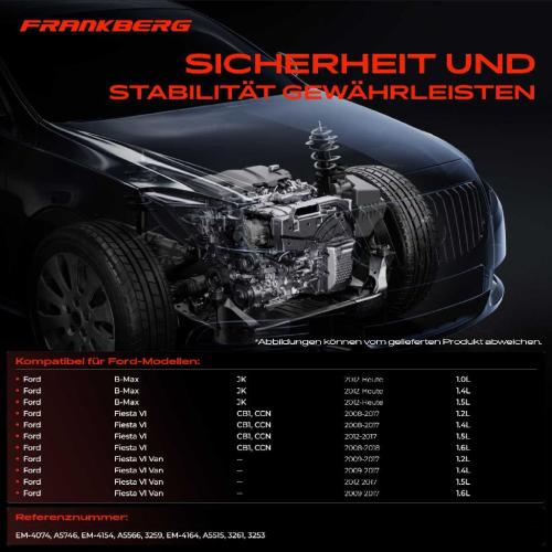 1x Motorlager Getriebelagerlager Drehmomentstützlager Vorne und Hinten für Ford Fiesta 6 1.6L 2008-2017 Bild 1x Motorlager Getriebelagerlager Drehmomentstützlager Vorne und Hinten für Ford Fiesta 6 1.6L 2008-2017