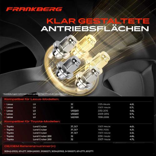 10x Radmutter für Toyota Land Cruiser Sequoia Tundra Pick-up Lexus LX Bild 10x Radmutter für Toyota Land Cruiser Sequoia Tundra Pick-up Lexus LX