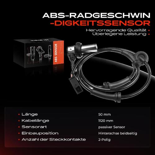 Frankberg 1x ABS Sensor Hinterachse beidseitig f r Audi 80 Avant 1.6L 1.9L 2.0L 2.2L 2.3L 2.6L 2.8L 1991-1996 Bild Frankberg 1x ABS Sensor Hinterachse beidseitig f r Audi 80 Avant 1.6L 1.9L 2.0L 2.2L 2.3L 2.6L 2.8L 1991-1996