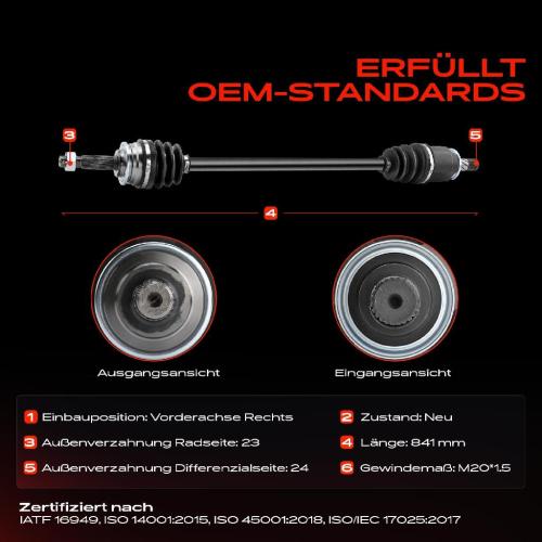 1x Antriebswelle Vorderachse Rechts für Nissan Micra II K11 1.3L 1.4L 1992-2003 Bild 1x Antriebswelle Vorderachse Rechts für Nissan Micra II K11 1.3L 1.4L 1992-2003