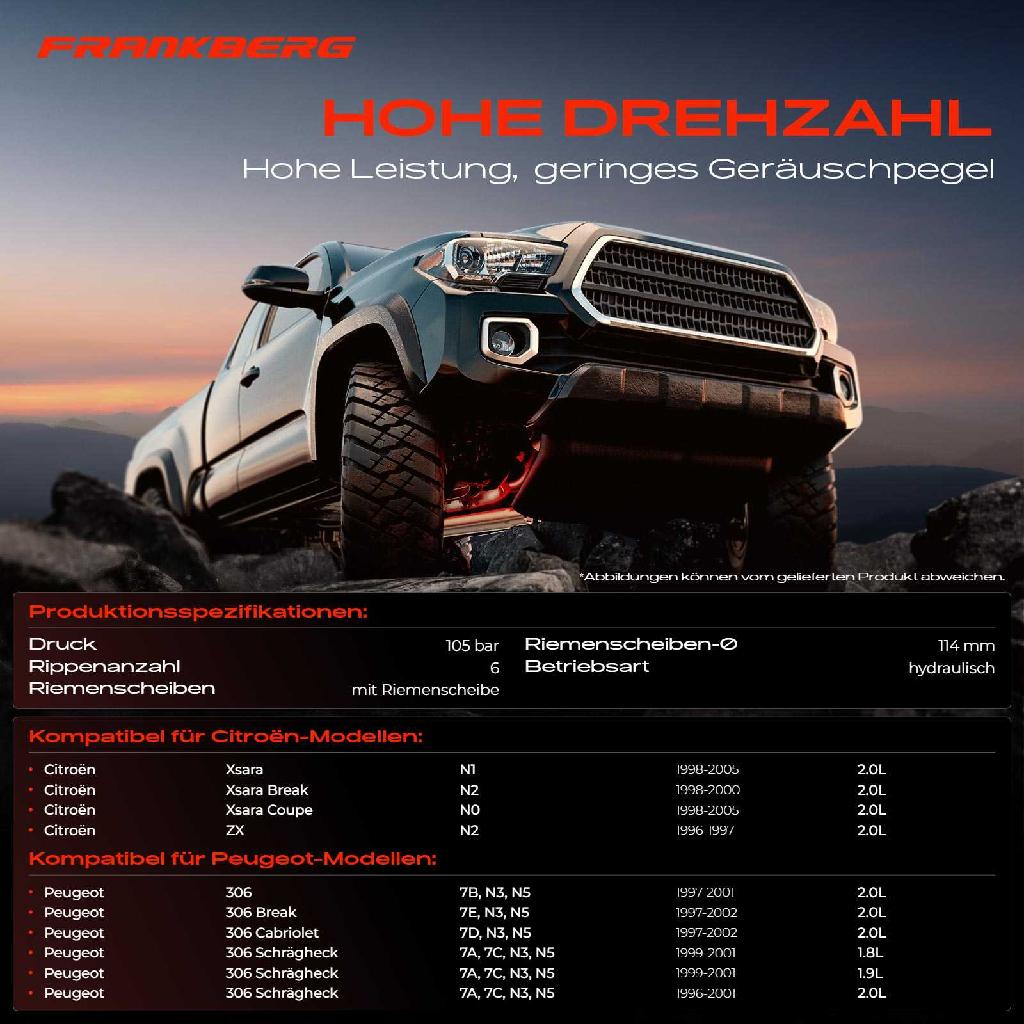 1x Servopumpe hydraulisch für Citroën Xsara N0 N1 N2 ZX 306 7A 7B 7D 7E 1996-2005