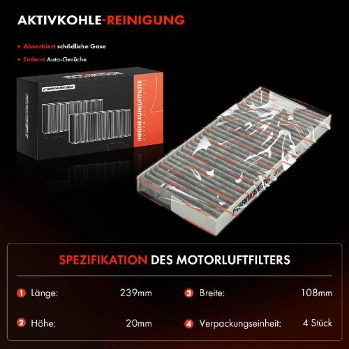 4x Innenraumfilter Aktivkohle für Mercedes-Benz Citan Opel Movano B Renault Kangoo Nissan Bild 4x Innenraumfilter Aktivkohle für Mercedes-Benz Citan Opel Movano B Renault Kangoo Nissan