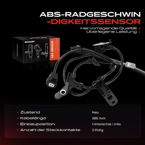 1x ABS Sensor Hinterachse links für Alfa Romeo 147 937 1.6L 1.9L 2.0L 2001-2010 Bild 1x ABS Sensor Hinterachse links für Alfa Romeo 147 937 1.6L 1.9L 2.0L 2001-2010