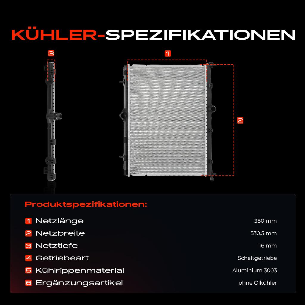 1x Kühler Wasserkühler Motorkühler für Opel Corsa F Citroën C4 3 DS DS3 Crossback