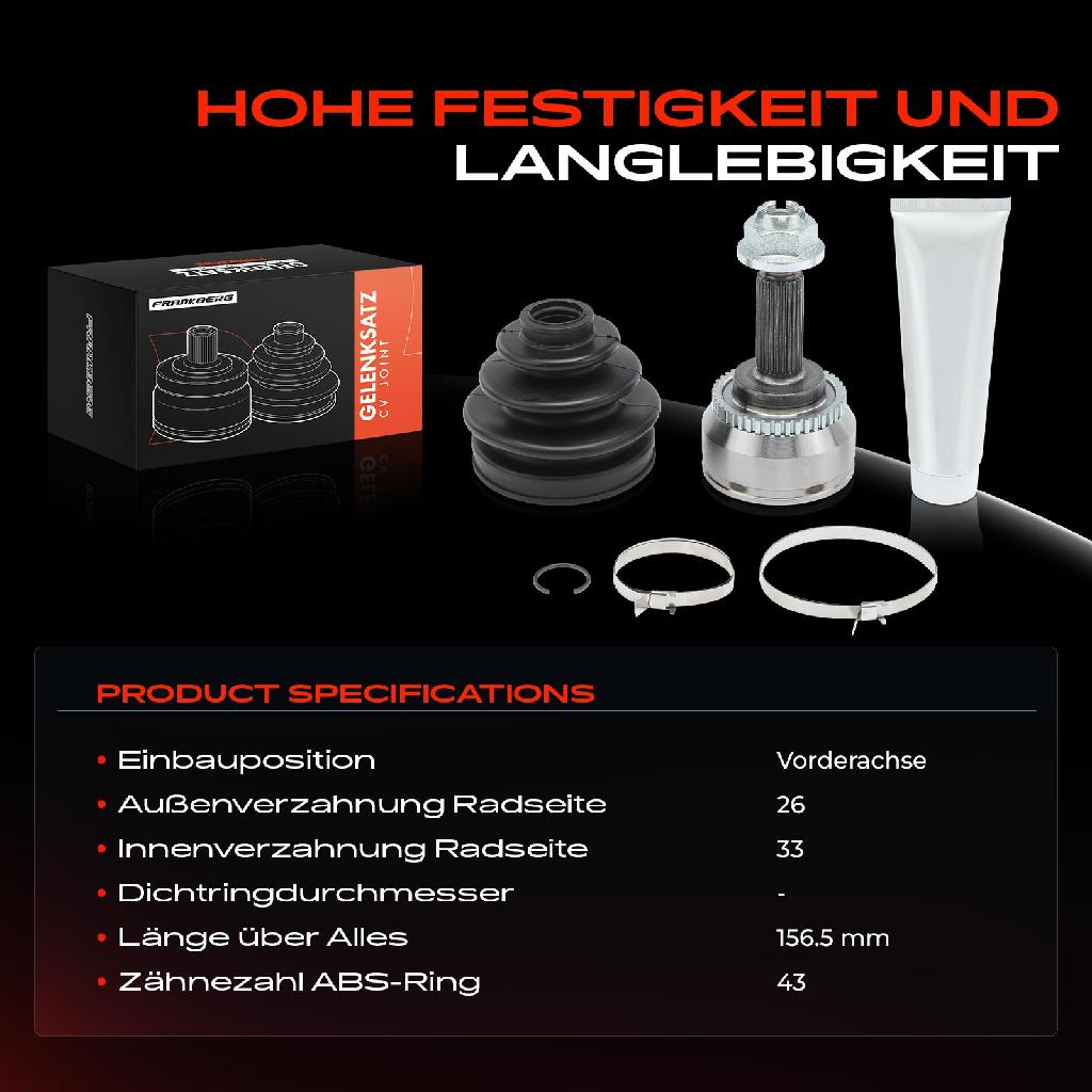 1x Antriebswelle Gelenksatz Vorderachse für Mitsubishi Carisma DA Space Star DG A