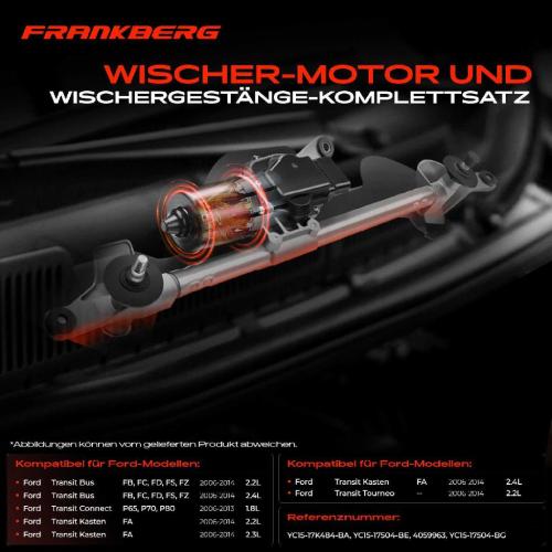 Frankberg 1x Wischerarm Scheibenwischer Vorne für Ford Transit Kasten Tourneo 2006-2014 Bild Frankberg 1x Wischerarm Scheibenwischer Vorne für Ford Transit Kasten Tourneo 2006-2014