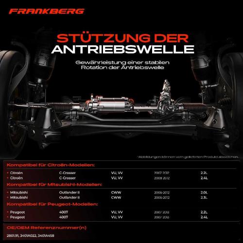 1x Lagerung Gelenkwelle Kardanwellenlager für Citroën C-Crosser Peugeot Mitsubishi Bild 1x Lagerung Gelenkwelle Kardanwellenlager für Citroën C-Crosser Peugeot Mitsubishi