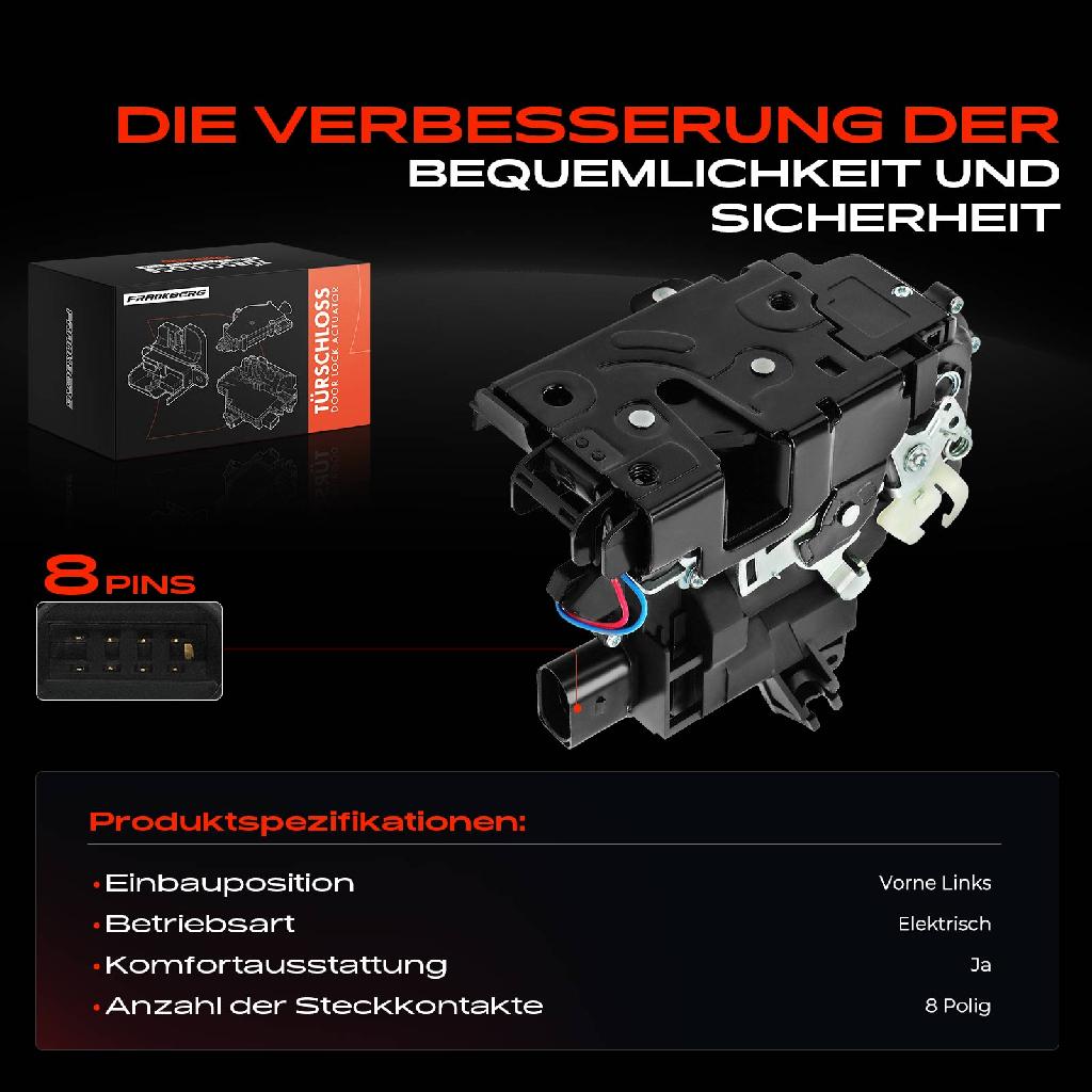 1x Türschloss Vorne Links für VW Bora Variant Golf IV Lupo New Beetle Passat Seat Arosa Leon Toledo II Skoda