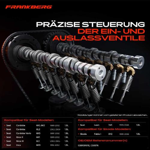 Frankberg 1x Nockenwelle für VW Golf IV Polo Caddy II Seat Cordoba Ibiza II Skoda Fabia I Bild Frankberg 1x Nockenwelle für VW Golf IV Polo Caddy II Seat Cordoba Ibiza II Skoda Fabia I