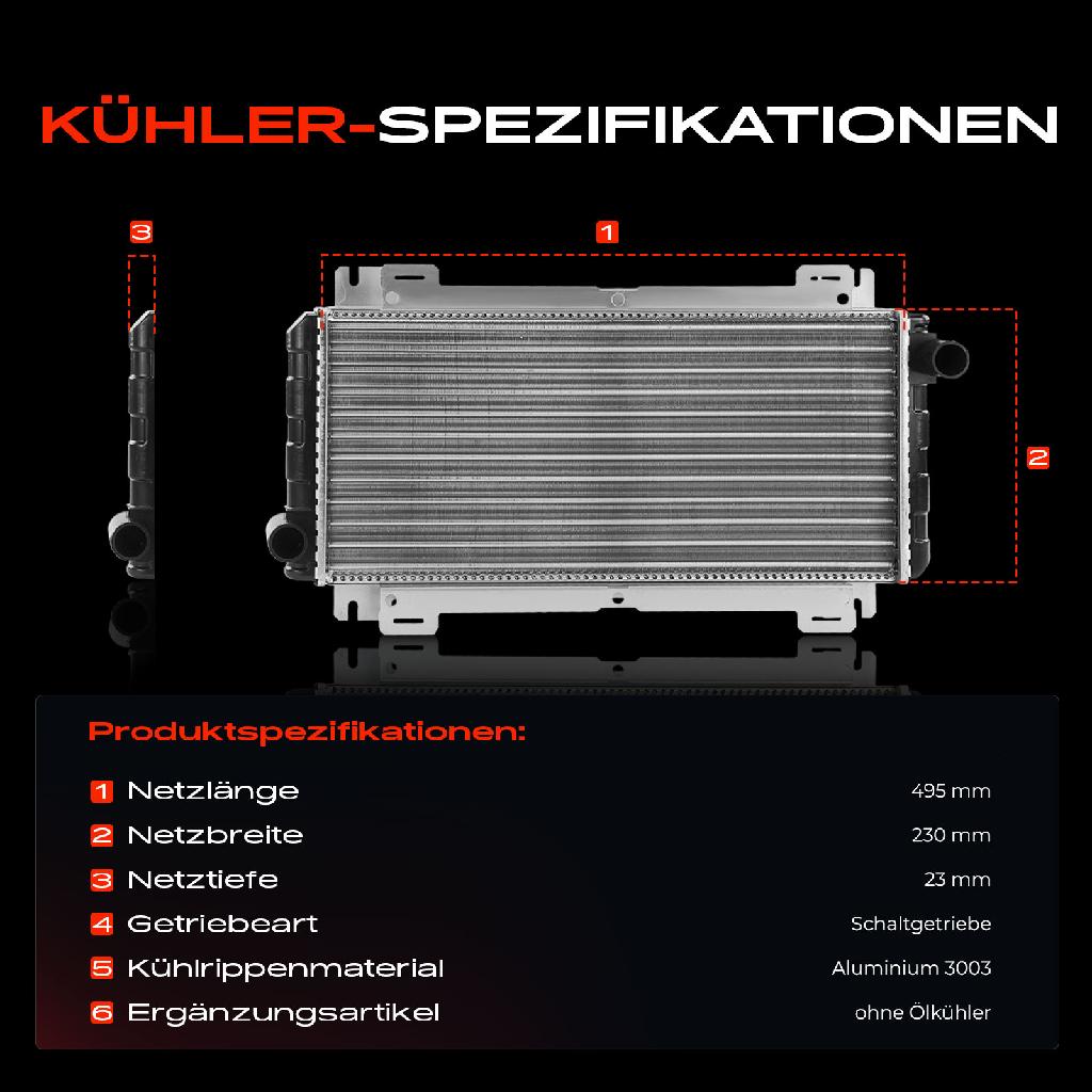 1x Kühler Wasserkühler Motorkühler für Ford Fiesta II Kasten/Schrägheck FBD FVD