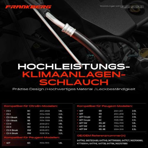 1x Hochdruckleitung Klimaanlage für Citroën C5 II RC Peugeot 407 6D 2.0L Bild 1x Hochdruckleitung Klimaanlage für Citroën C5 II RC Peugeot 407 6D 2.0L