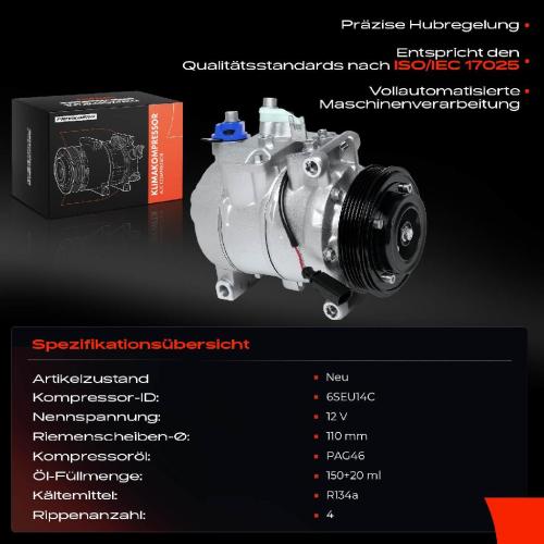 Frankberg 1x Klimakompressor für Audi A4 8E2 8EC 8E5 8ED 8H7 A6 4B2 4B5 Allroad 4BH 2.5L 2000-2006 Bild Frankberg 1x Klimakompressor für Audi A4 8E2 8EC 8E5 8ED 8H7 A6 4B2 4B5 Allroad 4BH 2.5L 2000-2006