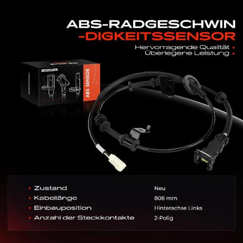 Frankberg 1x ABS Sensor Hinterachse links für Hyundai i20 PB PBT 1.1L 1.2L 1.4L 1.6L 2008-2015 Bild Frankberg 1x ABS Sensor Hinterachse links für Hyundai i20 PB PBT 1.1L 1.2L 1.4L 1.6L 2008-2015