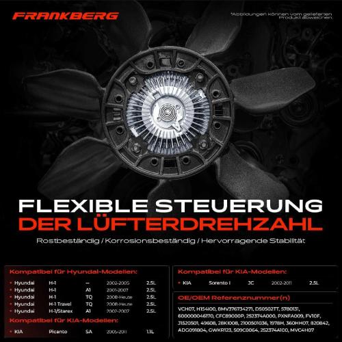 1x Lüfterkupplung Kühlerlüfte für Hyundai H-1 A1 TQ KIA Picanto BA Sorento I JC Bild 1x Lüfterkupplung Kühlerlüfte für Hyundai H-1 A1 TQ KIA Picanto BA Sorento I JC