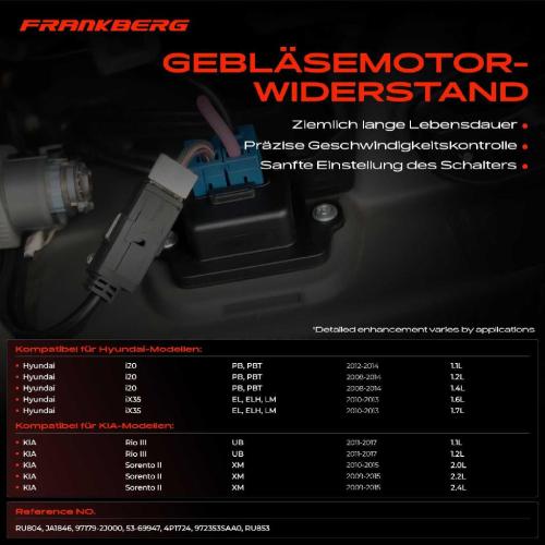 1x Widerstand Vorwiderstand Gebläsemotor für Hyundai i20 i40 iX35 KIA Sportage SL Bild 1x Widerstand Vorwiderstand Gebläsemotor für Hyundai i20 i40 iX35 KIA Sportage SL