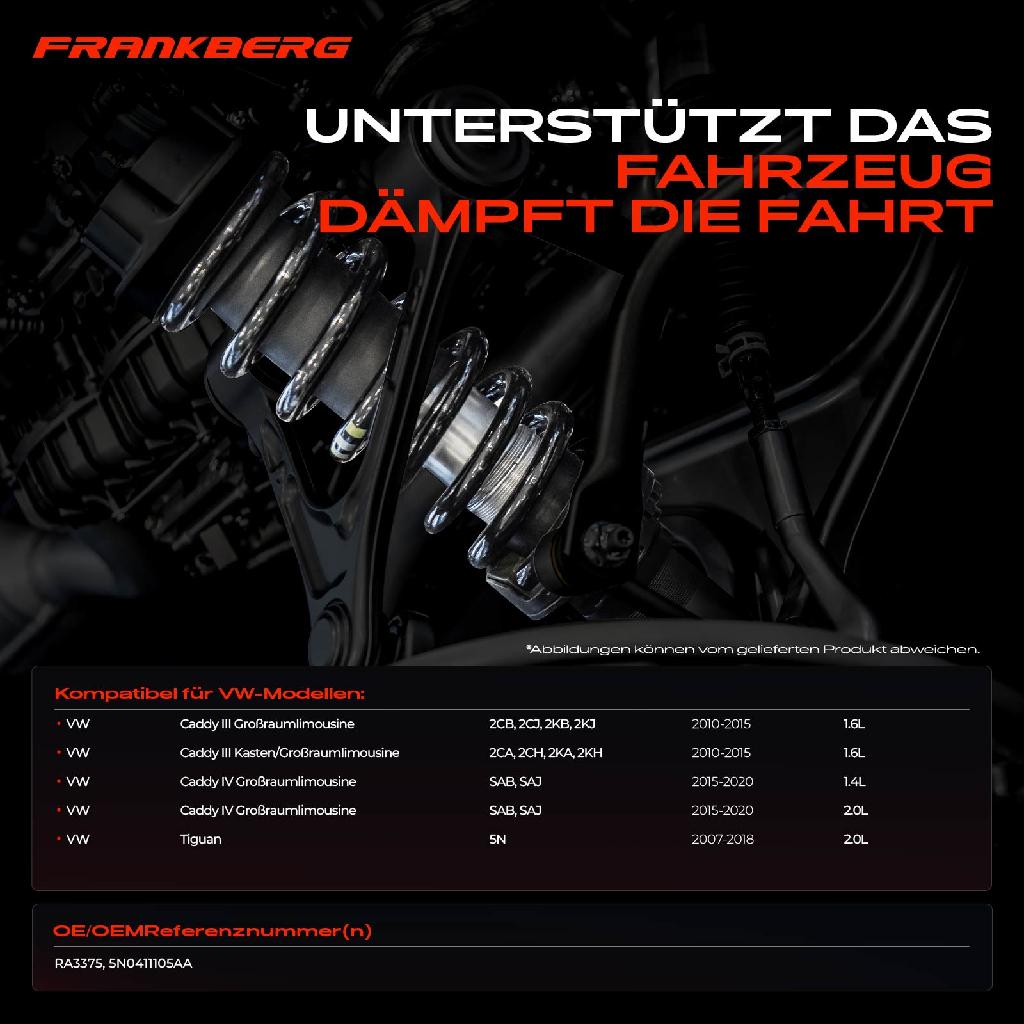 2x Fahrwerksfeder Vorderachse für VW Tiguan 5N Caddy III Caddy IV SA 2C 2007-2020