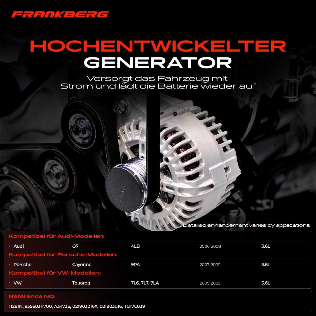 1x Lichtmaschine Generator für VW Touareg Audi Q7 Porsche Cayenne
