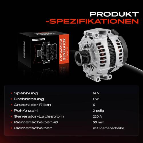 1x Lichtmaschine Generator für Mercedes-Benz W221 C216 S 350 450 500 4matic Bild 1x Lichtmaschine Generator für Mercedes-Benz W221 C216 S 350 450 500 4matic