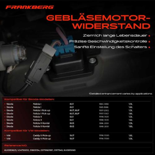1x Widerstand Vorwiderstand Gebläsemotor für VW Caddy II Pick-up Skoda Felicia Bild 1x Widerstand Vorwiderstand Gebläsemotor für VW Caddy II Pick-up Skoda Felicia