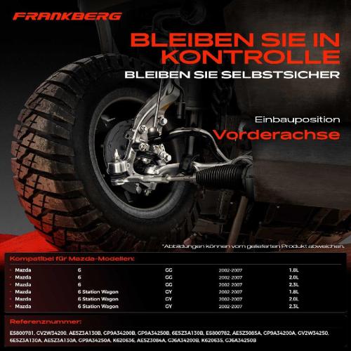 1x Querlenker Satz Vorderachse für Mazda 6 Hatchback Station Wagon Stufenheck 1.8L 2.0L 2.3L 2002-2007 Bild 1x Querlenker Satz Vorderachse für Mazda 6 Hatchback Station Wagon Stufenheck 1.8L 2.0L 2.3L 2002-2007