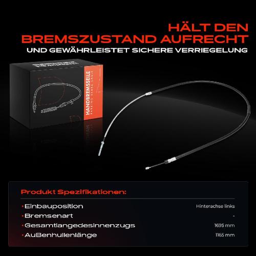 1x Seilzug Feststellbremse Hinterachse links für BMW 3er Cabriolet Coupe Touring E46 316-330 Bild 1x Seilzug Feststellbremse Hinterachse links für BMW 3er Cabriolet Coupe Touring E46 316-330