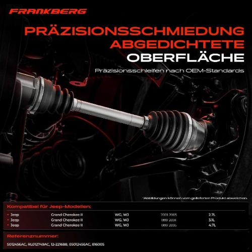 1x Antriebswelle Gelenksatz Vorderachse für Jeep Grand Cherokee II WG WJ 1999-2005 Bild 1x Antriebswelle Gelenksatz Vorderachse für Jeep Grand Cherokee II WG WJ 1999-2005