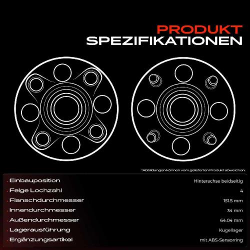 1x Radnabe Radlagersatz Hinterachse beidseitig für Honda Accord V Aerodeck Coupe 2.0L 2.2L 1993-1998 Bild 1x Radnabe Radlagersatz Hinterachse beidseitig für Honda Accord V Aerodeck Coupe 2.0L 2.2L 1993-1998