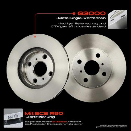 2x Bremsscheiben Vorderachse für Toyota MR 2 III ZZW3 Yaris P1 Verso Van ZZW3 1999-2007 Bild 2x Bremsscheiben Vorderachse für Toyota MR 2 III ZZW3 Yaris P1 Verso Van ZZW3 1999-2007