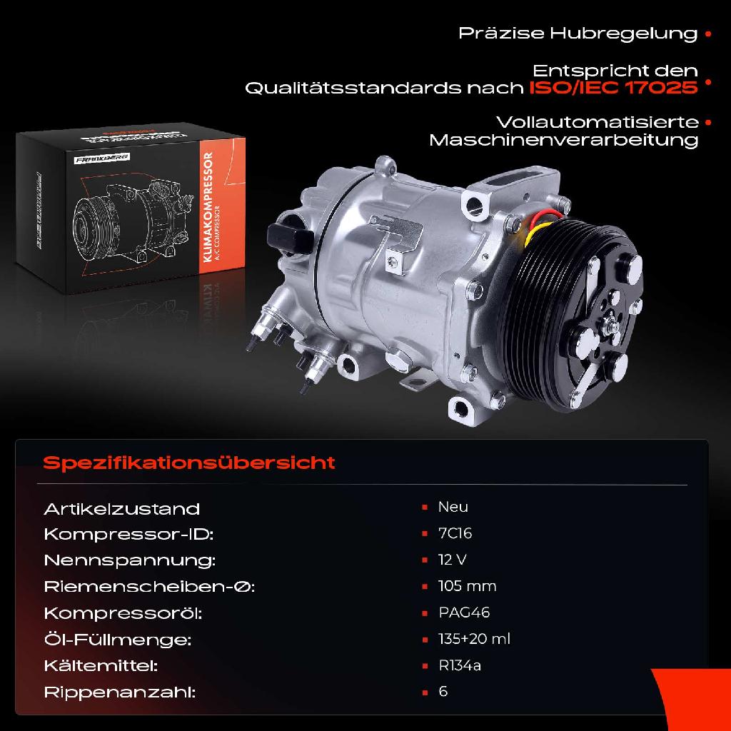 1x Klimakompressor für Citroën C4 II C5 III DS4 Peugeot 308 508 RCZ DS