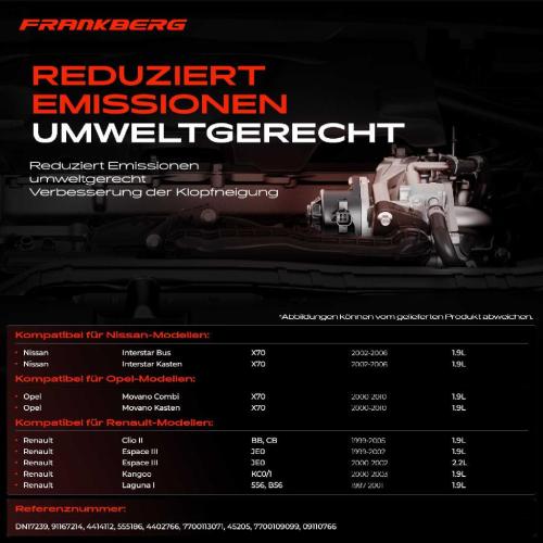 Frankberg 1x AGR-Ventil Abgasrückführungsventil für Nissan Interstar Bus Kasten Primastar Opel Movano Combi Renault Bild Frankberg 1x AGR-Ventil Abgasrückführungsventil für Nissan Interstar Bus Kasten Primastar Opel Movano Combi Renault