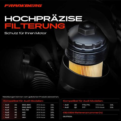 1x ÖlkühlerÖlfilter für Audi A4 8W2 8WC 8W5 8WD A6 4A2 4A5 A5 F57 A7 4KA Q5 Bild 1x ÖlkühlerÖlfilter für Audi A4 8W2 8WC 8W5 8WD A6 4A2 4A5 A5 F57 A7 4KA Q5