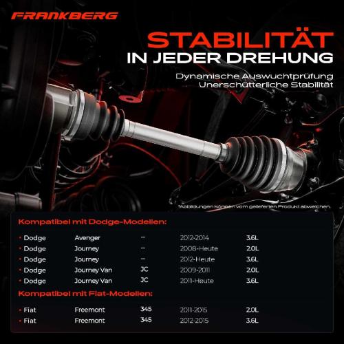 1x Antriebswelle Vorderachse Rechts für Dodge Journey Fiat Freemont 345 Bild 1x Antriebswelle Vorderachse Rechts für Dodge Journey Fiat Freemont 345