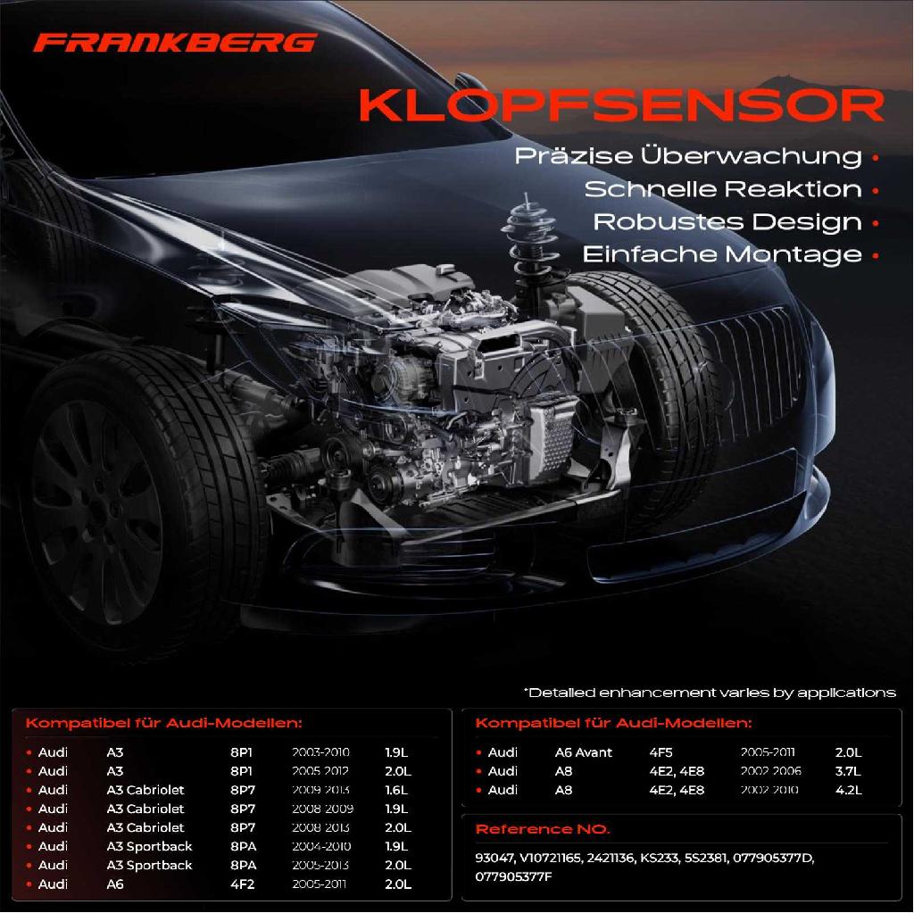 1x Klopfsensor Klopfgeber für VW Phaeton Audi A3 8P1 8PA A8 4E2 4E8 A6 4F