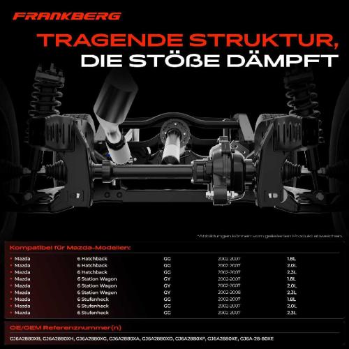 1x Achskörper Achsträger Motorträger Hinterachse für Mazda 6 GG GY 1.8L-2.3L 2002-2007 Bild 1x Achskörper Achsträger Motorträger Hinterachse für Mazda 6 GG GY 1.8L-2.3L 2002-2007