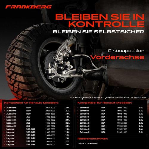 Frankberg 2x Koppelstange Vorderachse für Renault Avantime Espace III Laguna I Grandtour Safrane II 3.0L 1992-2003 Bild Frankberg 2x Koppelstange Vorderachse für Renault Avantime Espace III Laguna I Grandtour Safrane II 3.0L 1992-2003